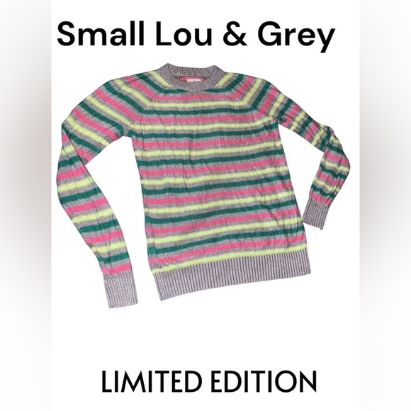 Lou & Grey rare Deadstock small Multicolor colorful rainbow 🌈 Striped Sweater - Picture 1 of 5